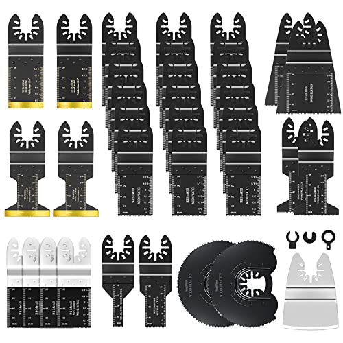 35pcs Oscillating Saw Blades Wood and Metal Oscillating Multi Tool Blade Set,Multitool Blades Drywall Oscilatory Tool Blade