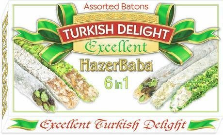 Hazer Baba Mixed Turkish Delight Assorted Batons, 350g by Hazer Baba Turkish Delight