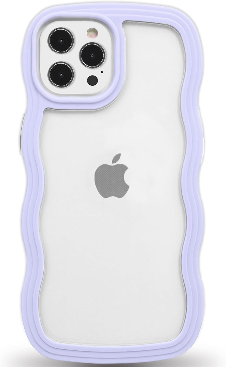 Soomio Back Cover Compatible with iPhone 11 Pro, Cute Curly Wave Frame Clear Case for Girls Women, Transparent Soft Silicone TPU Bumper Shockproof Protective Cover for iPhone 11 Pro (Purple)