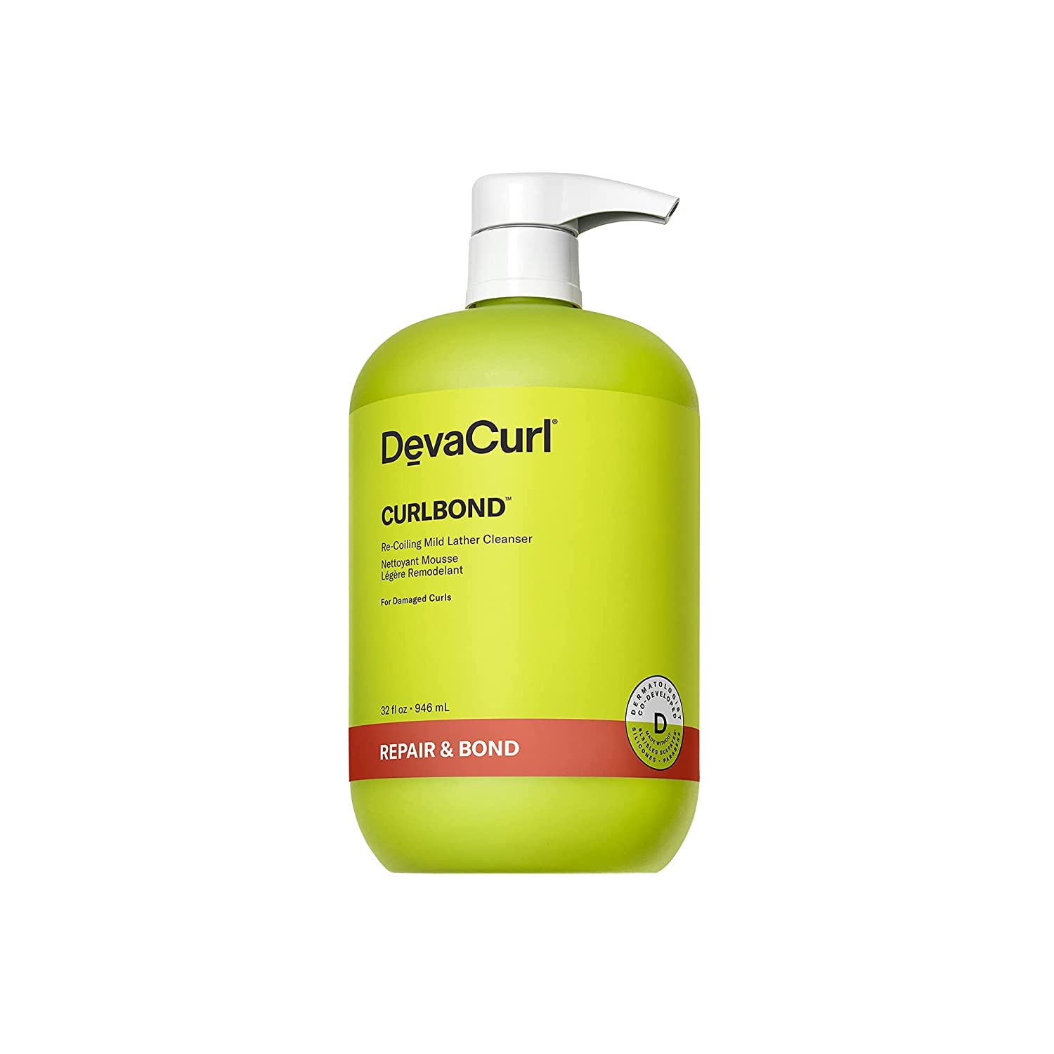 DevaCurlCurlBond Re-Coiling Mild Lather Cleanser | Reduces Frizz For Up to 48 Hours | Preserves Color Up to 30 Washes | Seals Split Ends