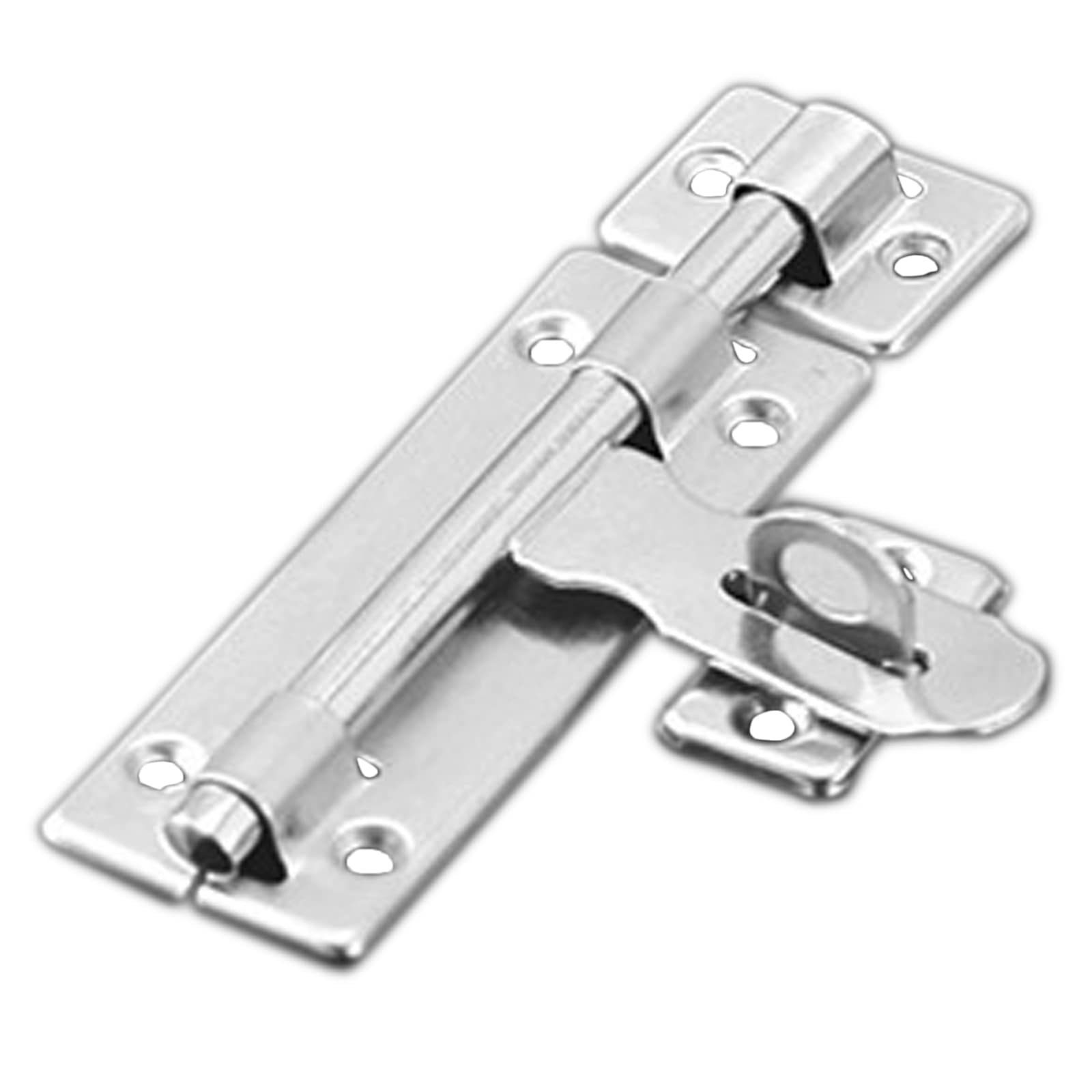 Yeah-hhi Sliding Bolt Door Lock (Stainless Steel), 4 Pack Barrel Bolt Lock, Heavy Duty Stainless Steel Hasp Latch with Padlock Hole, Slide Lock with Screws (Silver(Size:142mm) (Size : 122mm)