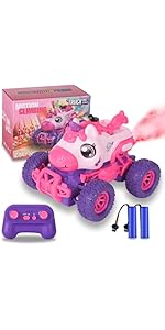 iBlivers Unicorn Remote Control Cars for Kids, Remote Control Monster Truck Unicorn Toy, RC Monst...