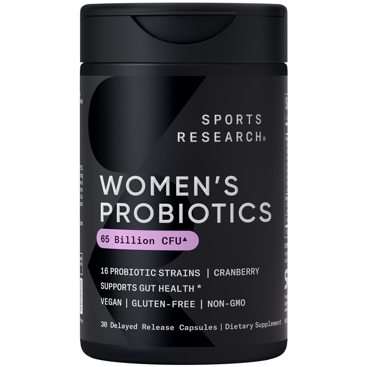 Sports Research, Women's Probiotics, Cranberry + Prebiotics, 30 Delayed Release Veggie Capsules