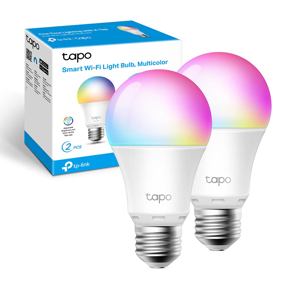 TP-Link Tapo L530E, Wi-Fi Smart LED Bulb, Multicolor, Adjustable, E27, 8.7 W 806 lm, Compatible with Alexa and Google Home, 2 Units (Pack of 1)