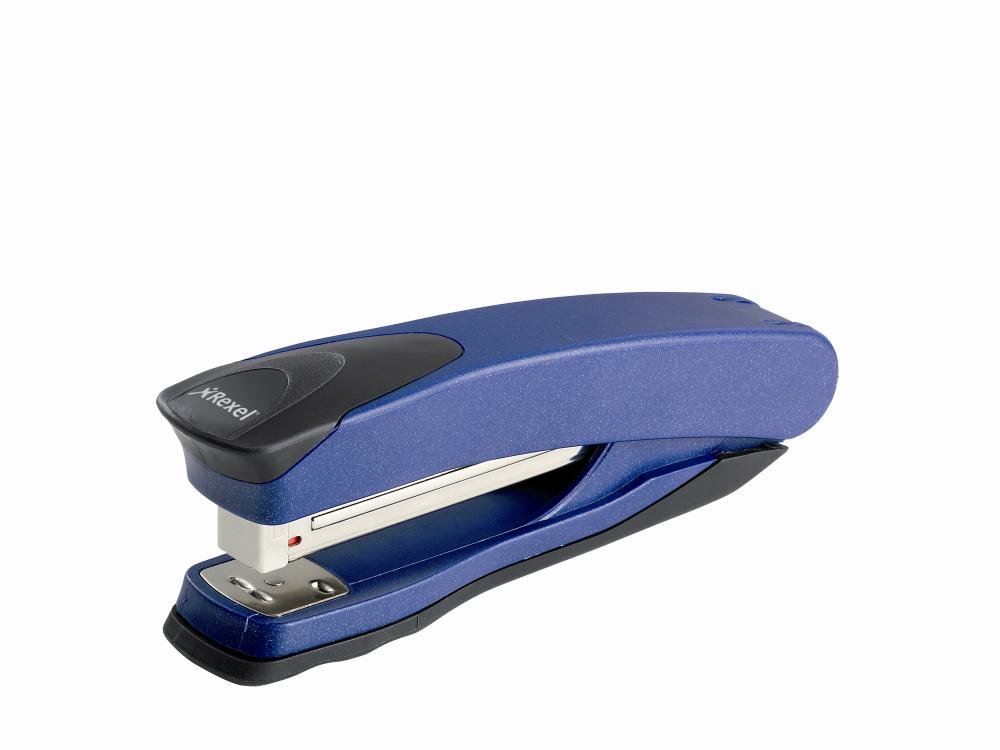 Rexel Taurus Full Strip Stapler, 25 Sheet Capacity, Uses 24/6 and 26/ Staples, Metal Body, Black/Blue, 2100005