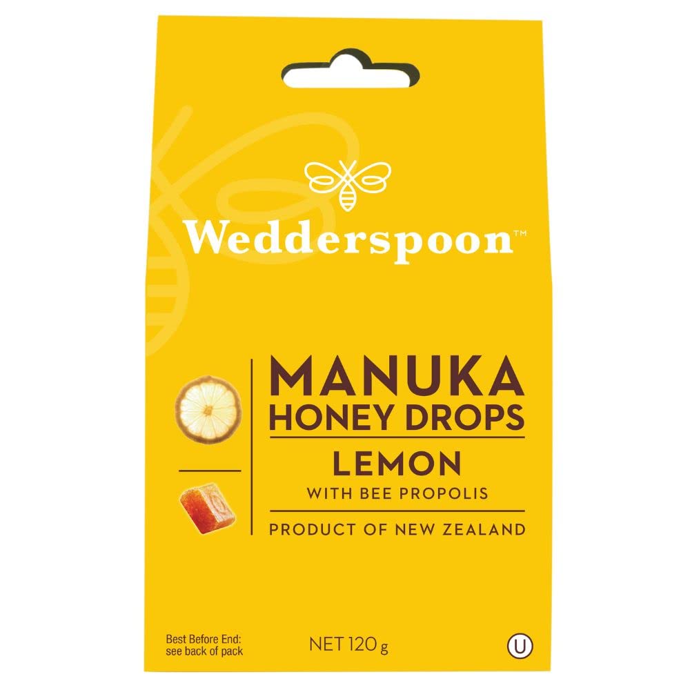 WedderspoonNatural Manuka Honey Drops Lemon (20 Drops per Box)