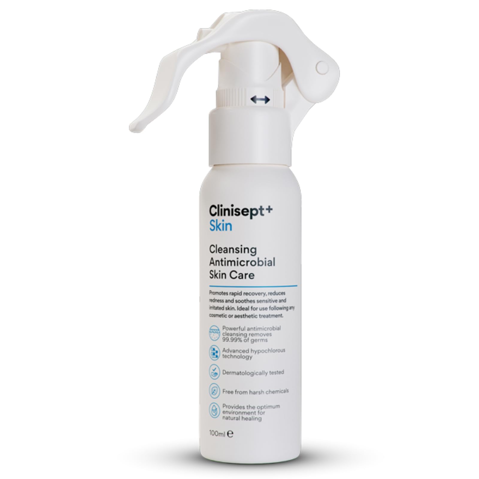 Clinisept+ Skin 100ml Spray Cleansing Antimicrobial Skin Care, Wound care, Procedure Aftercare, No harsh chemicals, 100 ml