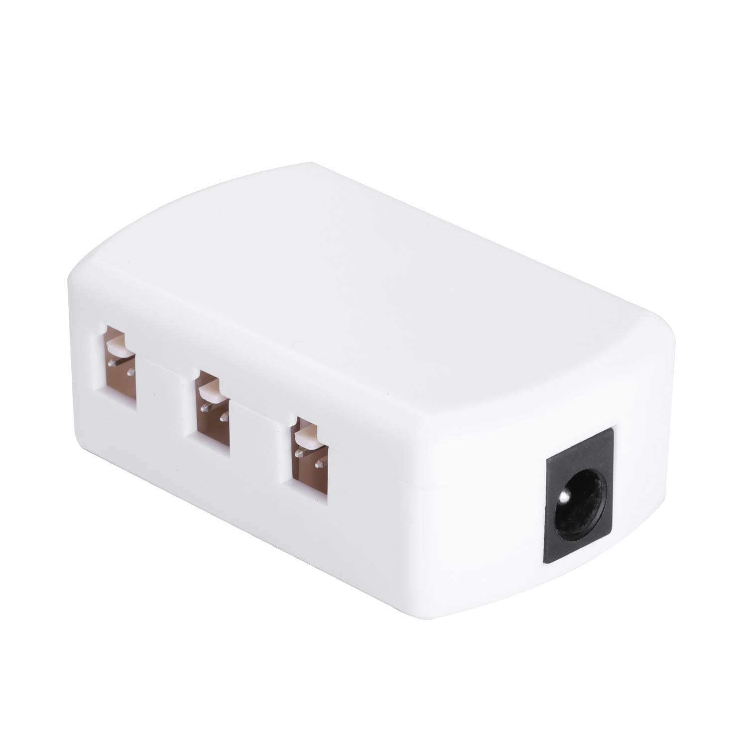 6 In 1 White Splitter for AIBOO Under Cabinet Puck lights with 2 Pin White Cables, 6 Ports White Distributor for Cabinet Kitchen Lights with 2 Pin Connectors