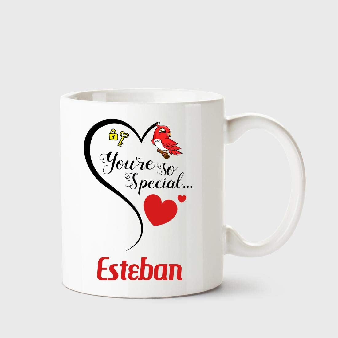 HuppmeChanakya You'Re So Special Esteban Coffee Name Ceramic Mug, 350 ml, White