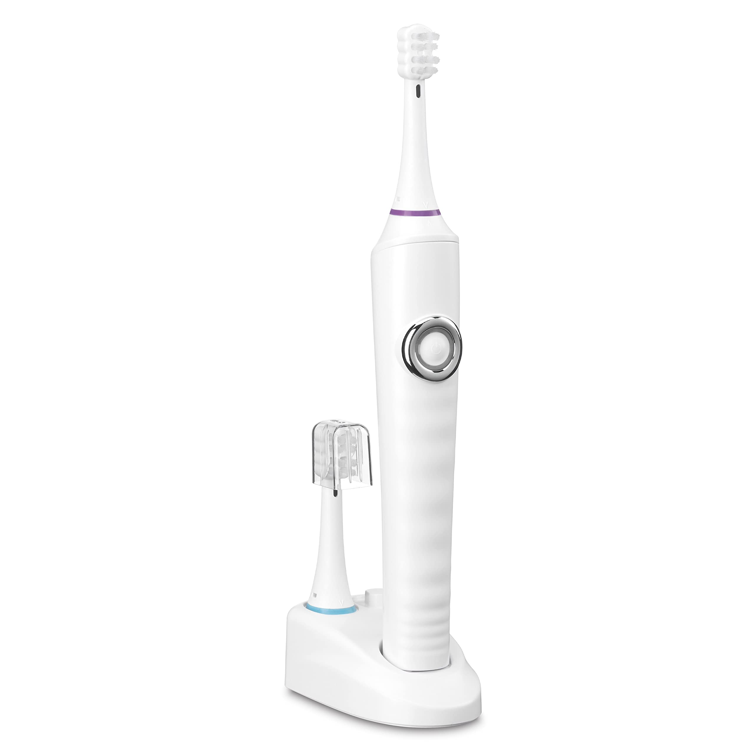 CONAIROscill8 Rechargeable Power Toothbrush for Adults and Children, White, 2-Minute Auto-Off Timer, 2 Bristle Heads, 270-Degree Angle, 2-In-1 Design, Battery Powered