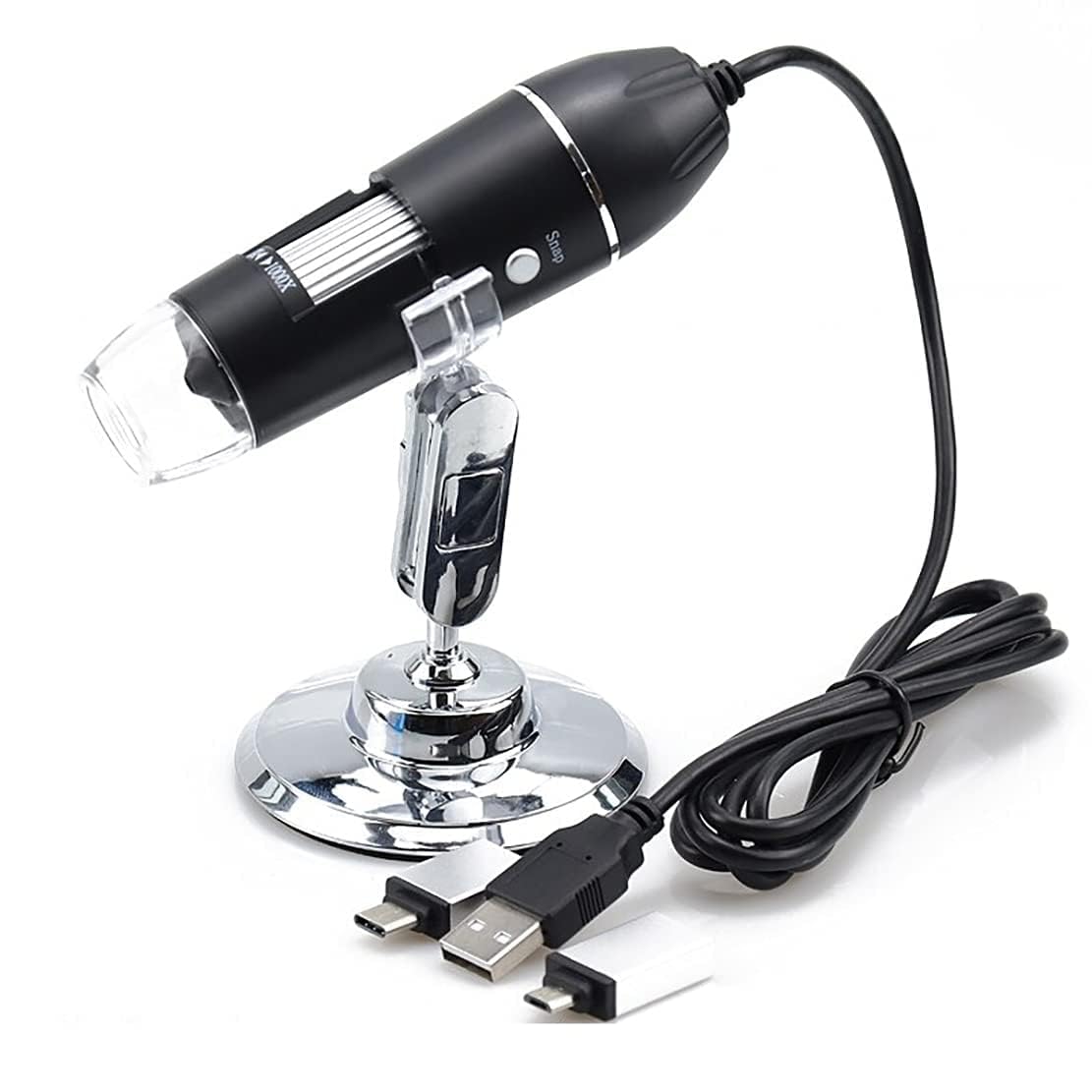 amiciCare1000X USB Digital Microscope with 8 LED Adjustable Brightness and 0.3M HD Camera Compatible with Windows and Android (Wired)