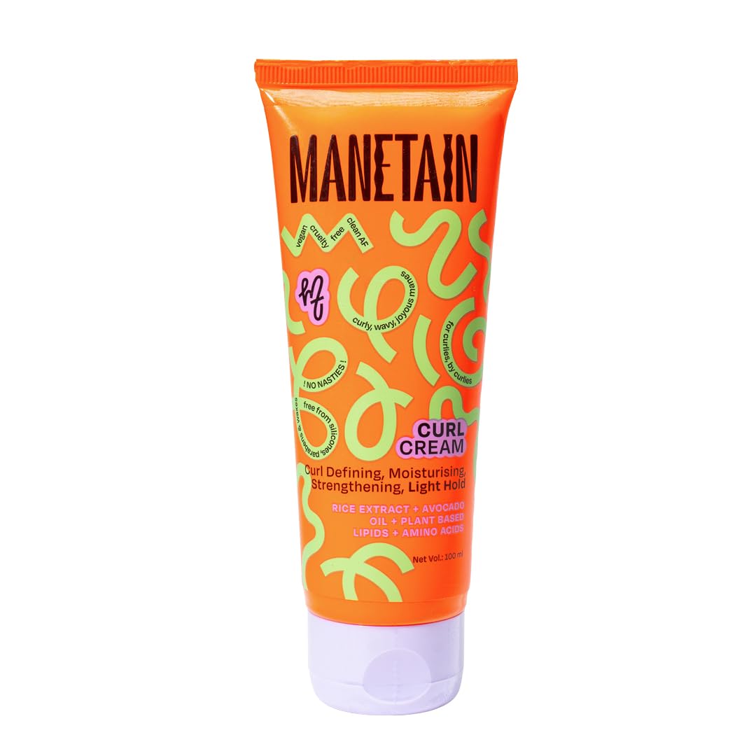 Manetain Curl Cream 100ml for Curly & Wavy Hair | Hydrating, Frizz Control, Curl Definition & Soft Hold | Sulfate-Free, Paraben-Free, Vegan Hair Cream