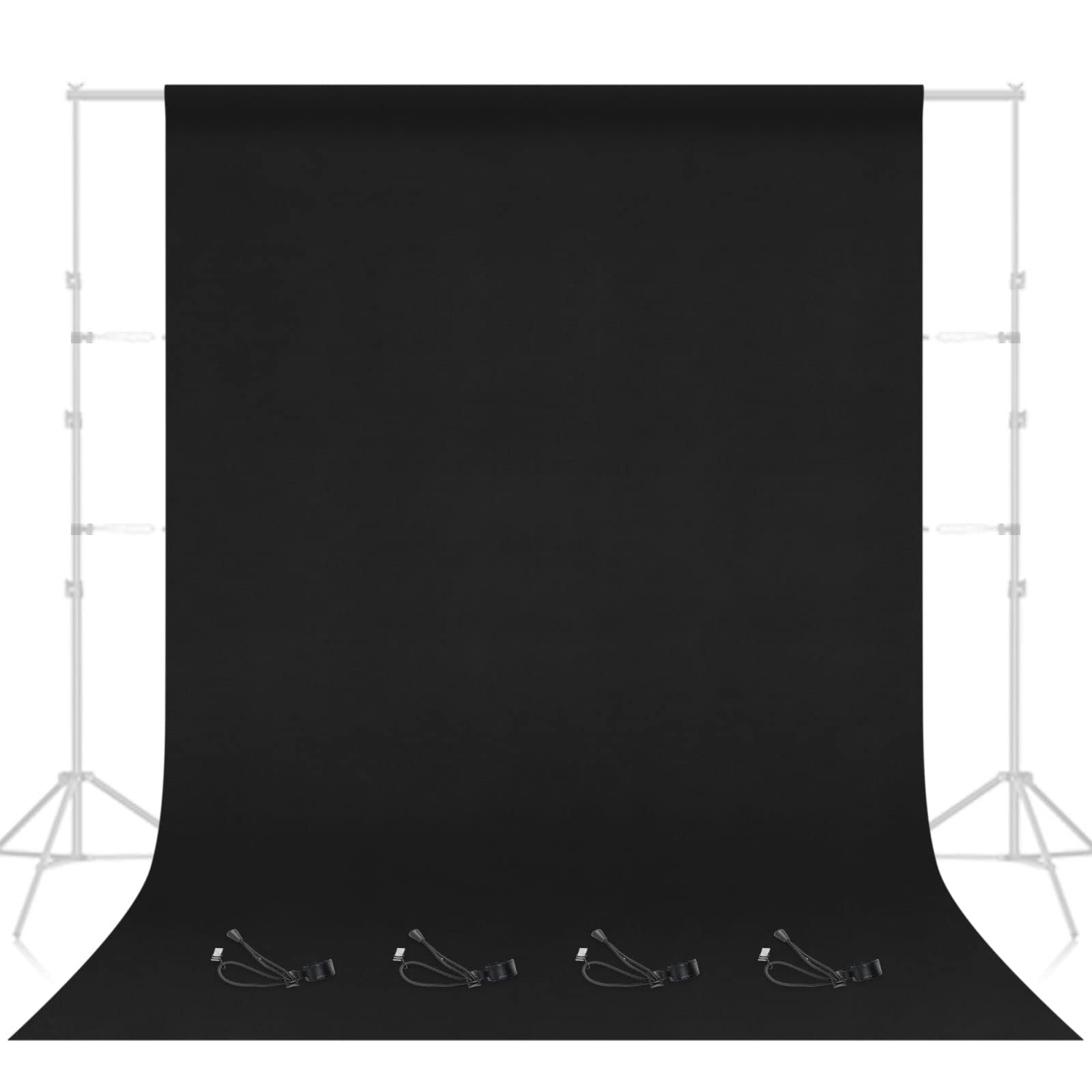 EMART6X9ft Black Backdrop for Photography, Black Photo Background Screen, Black Sheet with 4 Clips for Photo Video Studio, Photoshoot, Zoom