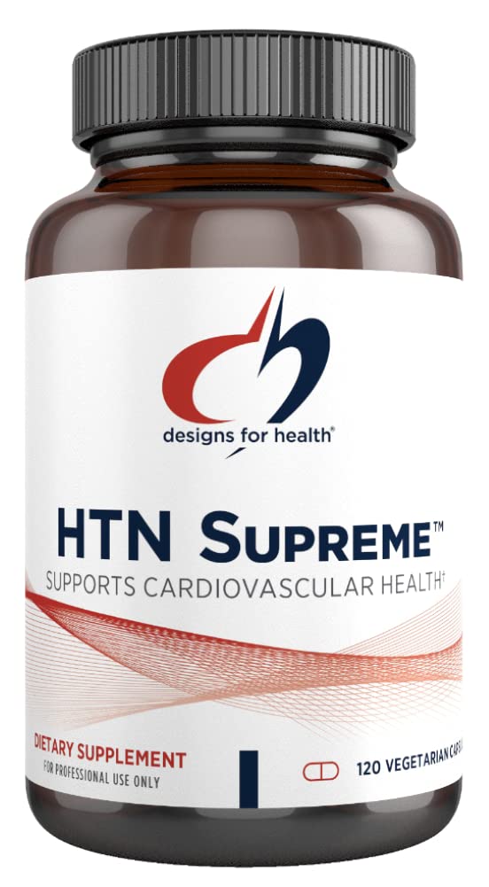 Designs for HealthHTN Supreme - Cardiovascular Support with Bonito + Grape Seed Extract Supplement Designed to Help Promote Healthy Blood Pressure (120 Capsules)