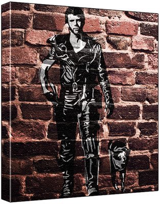 Mel Gibson - Pop Art Print (Bansky Style Brick Wall Graffiti) - 60 x 50 x 1.8 cm Deep Box Canvas