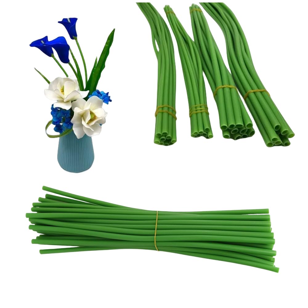 30 Tubes Green Tubing Roll for Bundling Artificial Flower Stems, 24 inches DIY Kit for Wedding Bouquet Corsage and Floral Arrangement