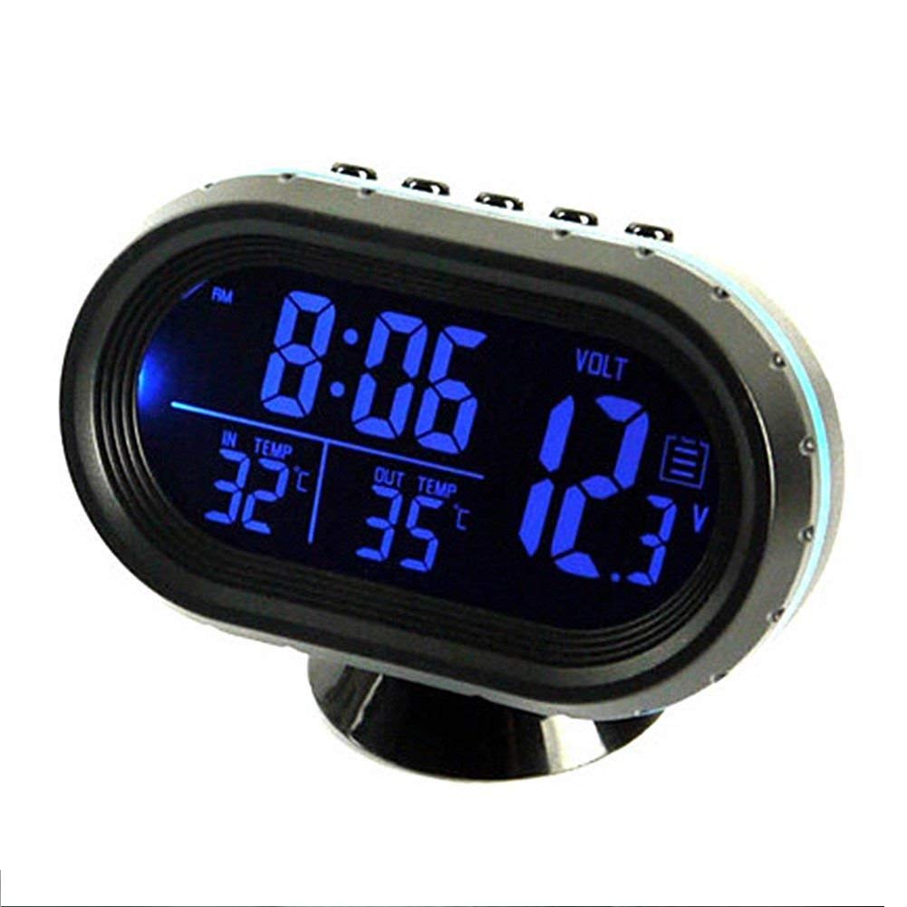 MASO 12-24V Multifunction LCD Electronic Car Thermometer Temperature Alarm Clock