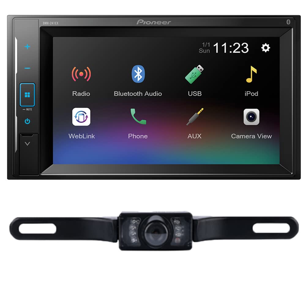 PioneerDMH-241EX Digital Multimedia Receiver (Does not Play Discs) Bundled with + (1) License Plate Style Backup Camera