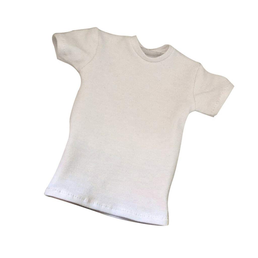 ELECTROPRIME White Loose Round Neck T-Shirt for 1/6 12'' Male Hot Toys TC Dragon TTL BBI