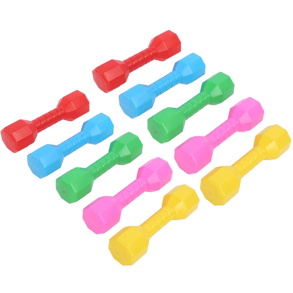 Evonecy Kids Small Dumbbells, Dumbbells Toy Bright Colors Portable 10Pcs for Dance Props for Outdoor Sports Fun for Fitness Exercises