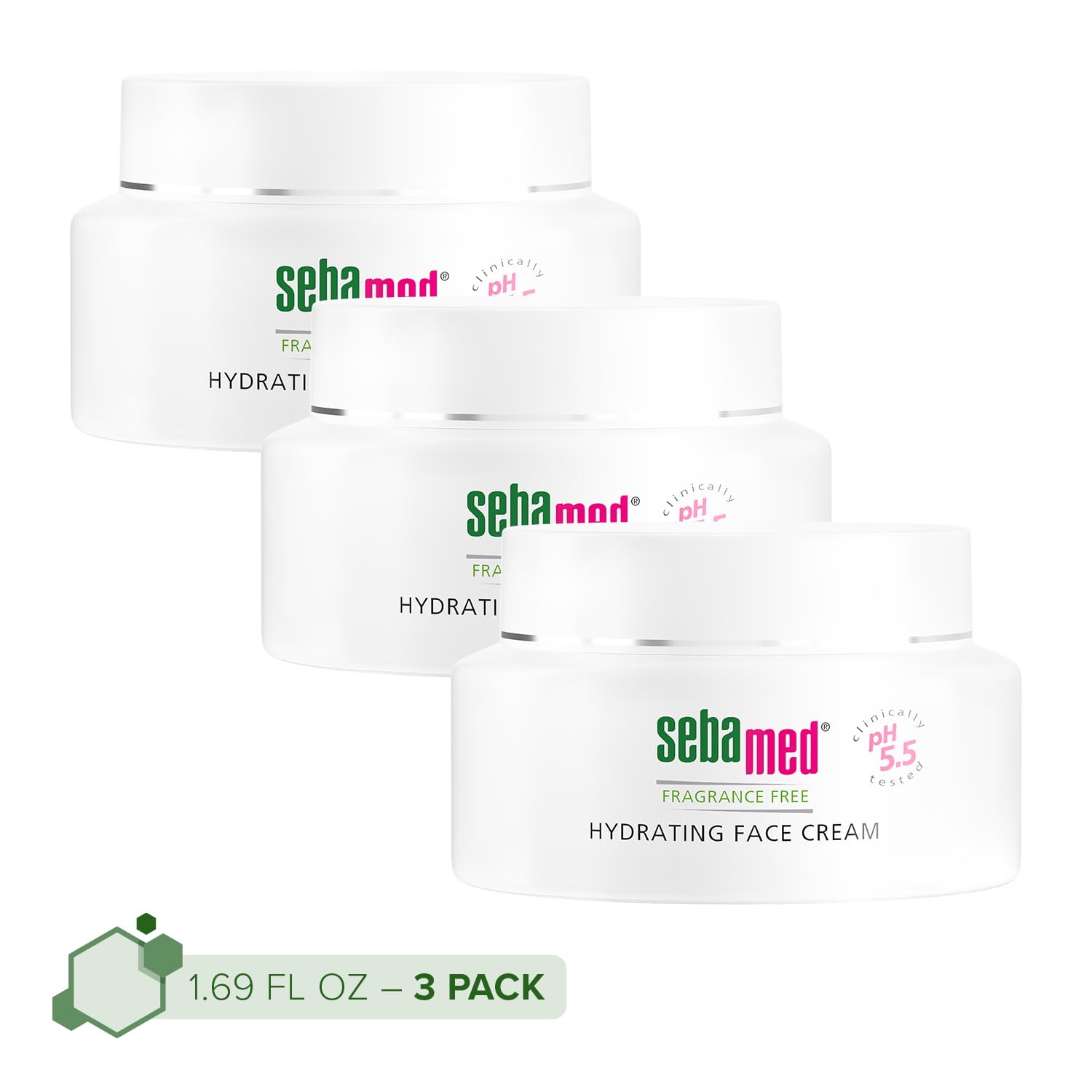 SEBAMEDFragrance-Free Hydrating Face Cream Gentle Moisturizer Dermatologist Recommended for Normal to Dry Skin 1.7 Fluid Ounces (50 Milliliters) 3-Pack