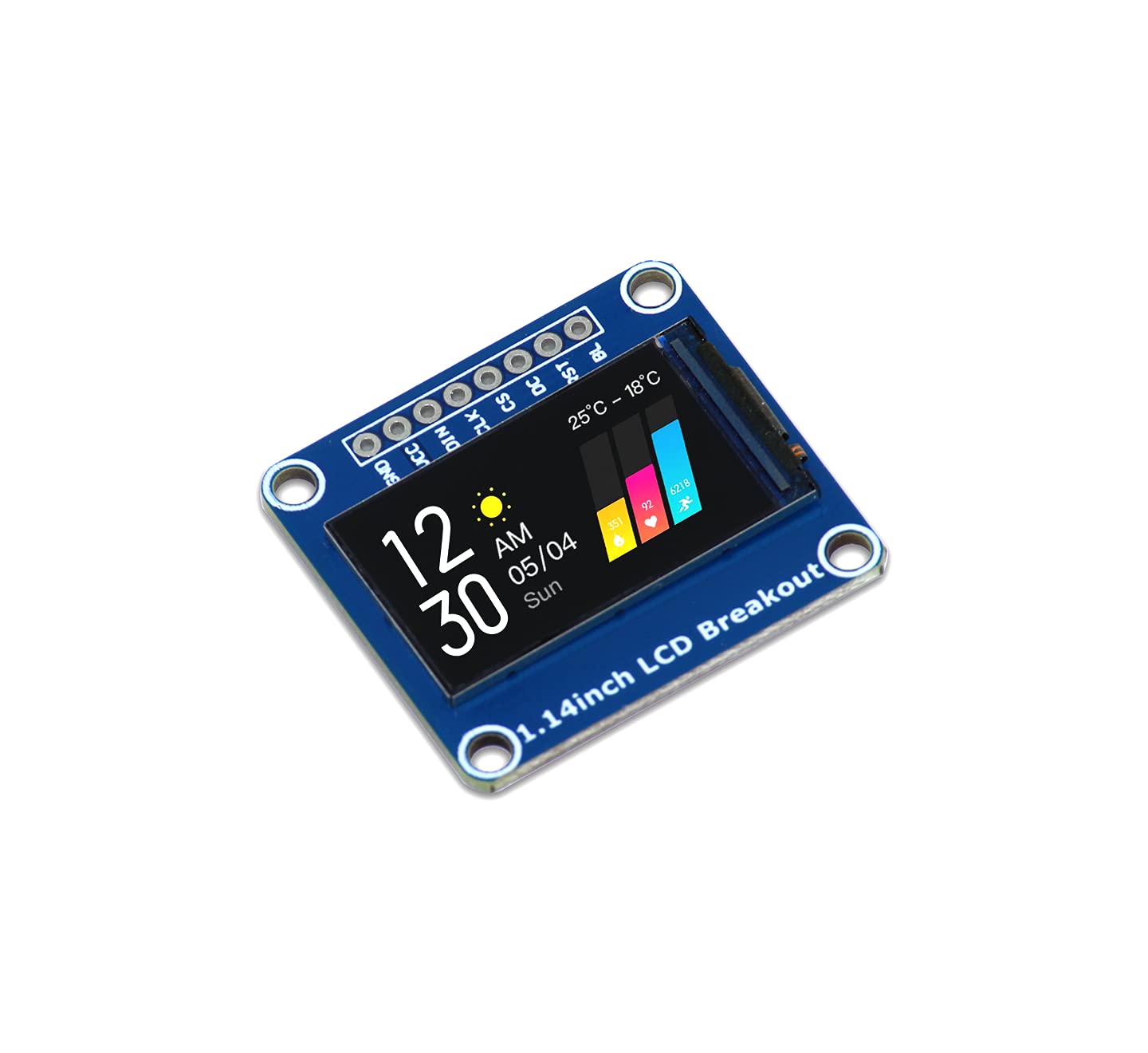 sb components 1.14” LCD Breakout, 1.14inch Display Breakout Square LCD Module with 240x135 Resolution, 65K RGB Colors, SPI Interface LCD Display for Raspberry Pi, Arduino, etc.