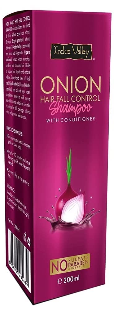 XLO INDUS VALLEY 100% Organic Onion Shampoo With Conditioner Best Defence For Hair Fall- With No Paraben & Sulfate (200ml)