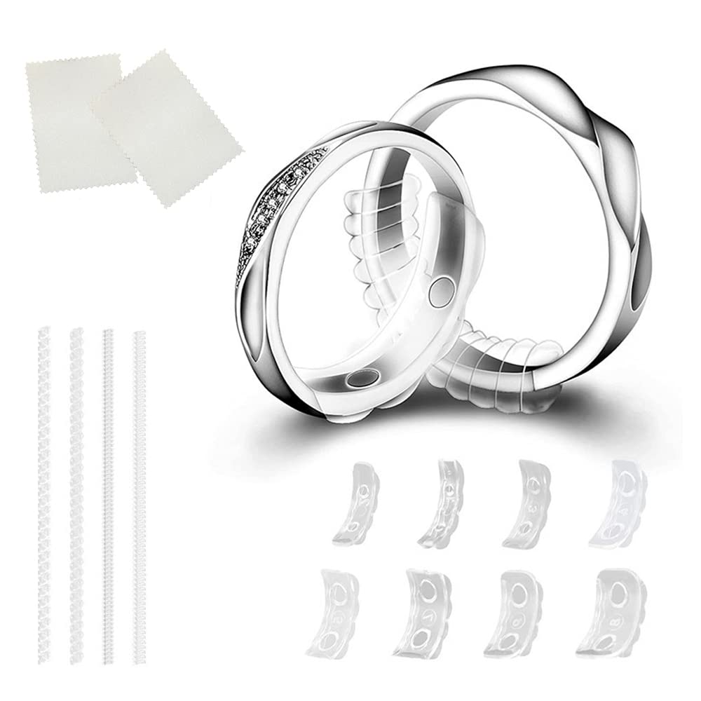 AWAVMAWAVM 12pcs Ring Adjusters of Different Sizes for Adjusting Any Loose Rings Silicone Clear Ring Adjusters for Any Size Invisible Ring Adjusters