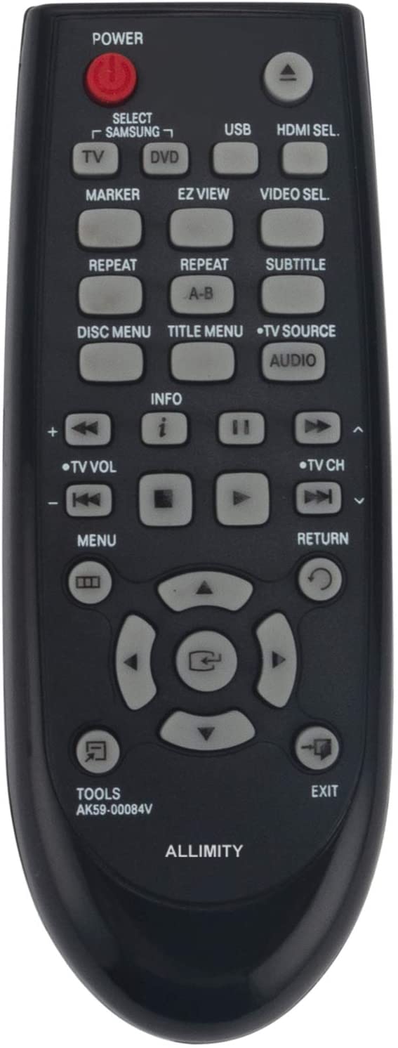 ALLIMITY AK59-00084V Remote Control Replace for Samsung DVD Player DVD-C550 DVD-C550/XEE DVD-C550/XEF DVD-C550/XEN DVD-C550/XER DVD-C550K/TSE DVD-D530 DVD-D530/ZF DVD-D530EN DVD-D530XN