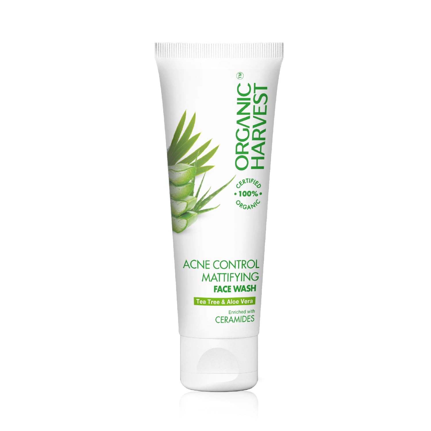 Organic Harvest Acne Control: Mattifying Face Wash: Tea Tree and Aloe Vera - 100gm