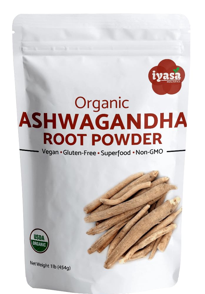 Organic Ashwagandha Powder, Withania Somnifera, Raw Superfood, Workout Supplement, Resealable Pack