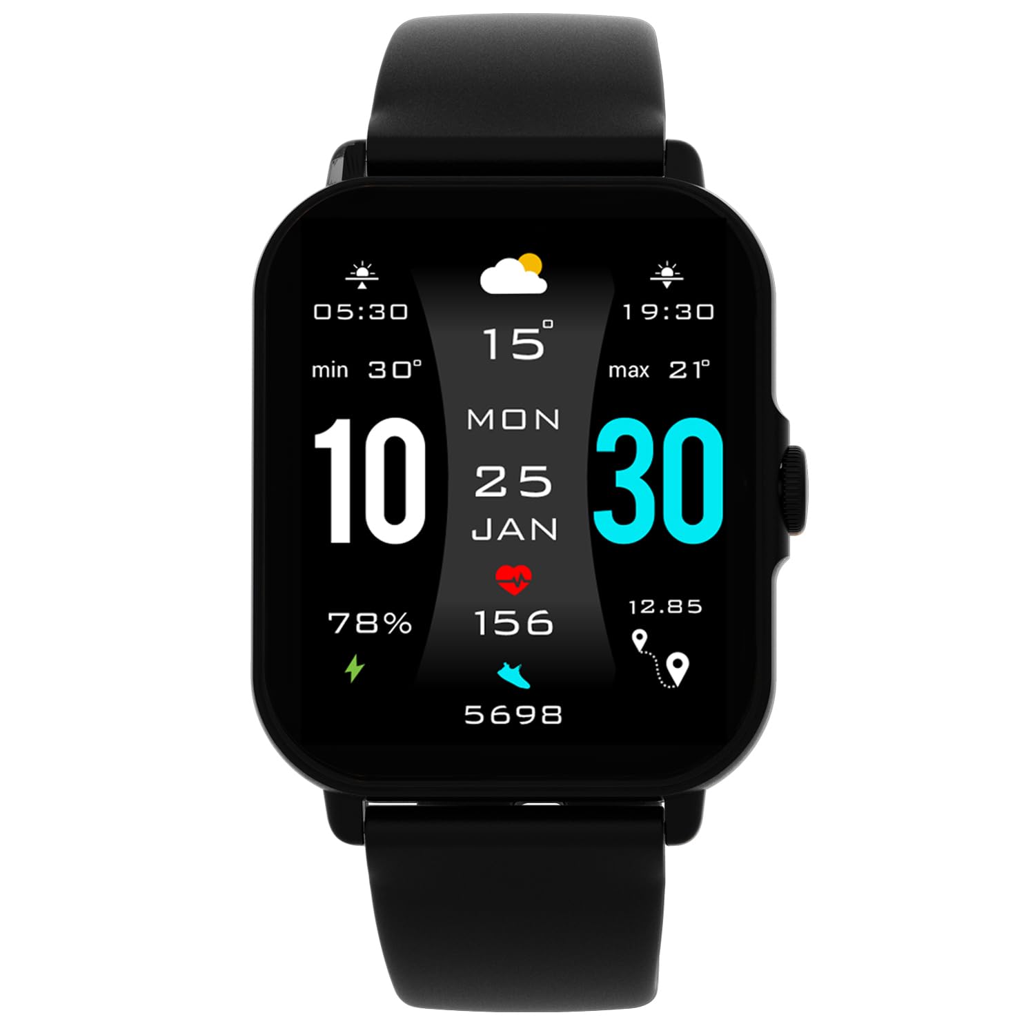 Maxima Fusion 1.96" HD Display Smart Watch- Advanced Bluetooth Calling| Metallic Build| 600 Nits| 8 Days Battery| Sports Modes| Heart Rate,SpO2 Monitoring,Sleep Tracking| AI Voice Assistant Smartwatch