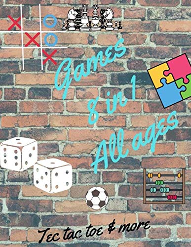 Tec tac toe & more Games 8 in 1 All ages: Printed on high-quality paper , Hangman , Captain's Mistress , Dots & Boxes , Tec tac toe , Tec tac toe 3D , Warships ,Mash , Hexagon Game