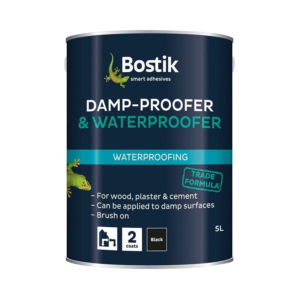 Bostik30812207 Aquaprufe Damp Proofer & Waterproofer 5 Litre, Black