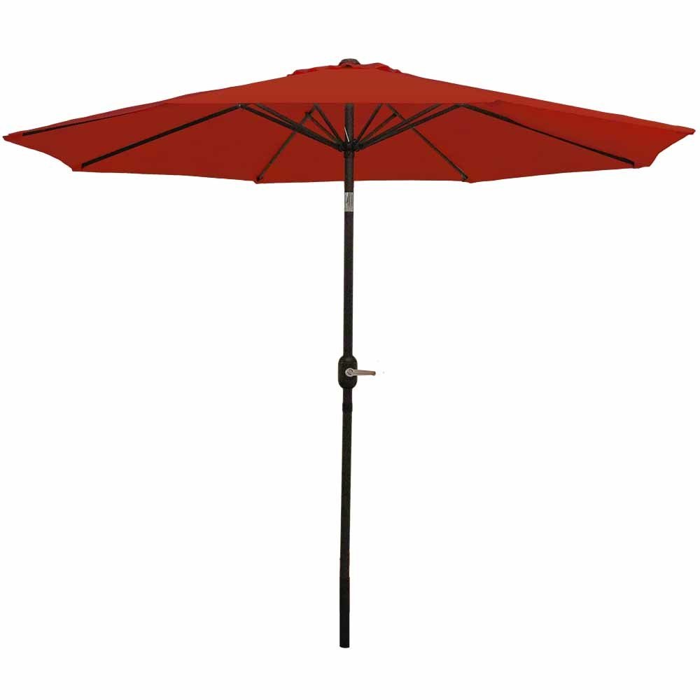 Sunnydaze Decor Burnt Orange Aluminum 9 Foot Patio Umbrella with Tilt and Crank, Dark Orange, 9 foot