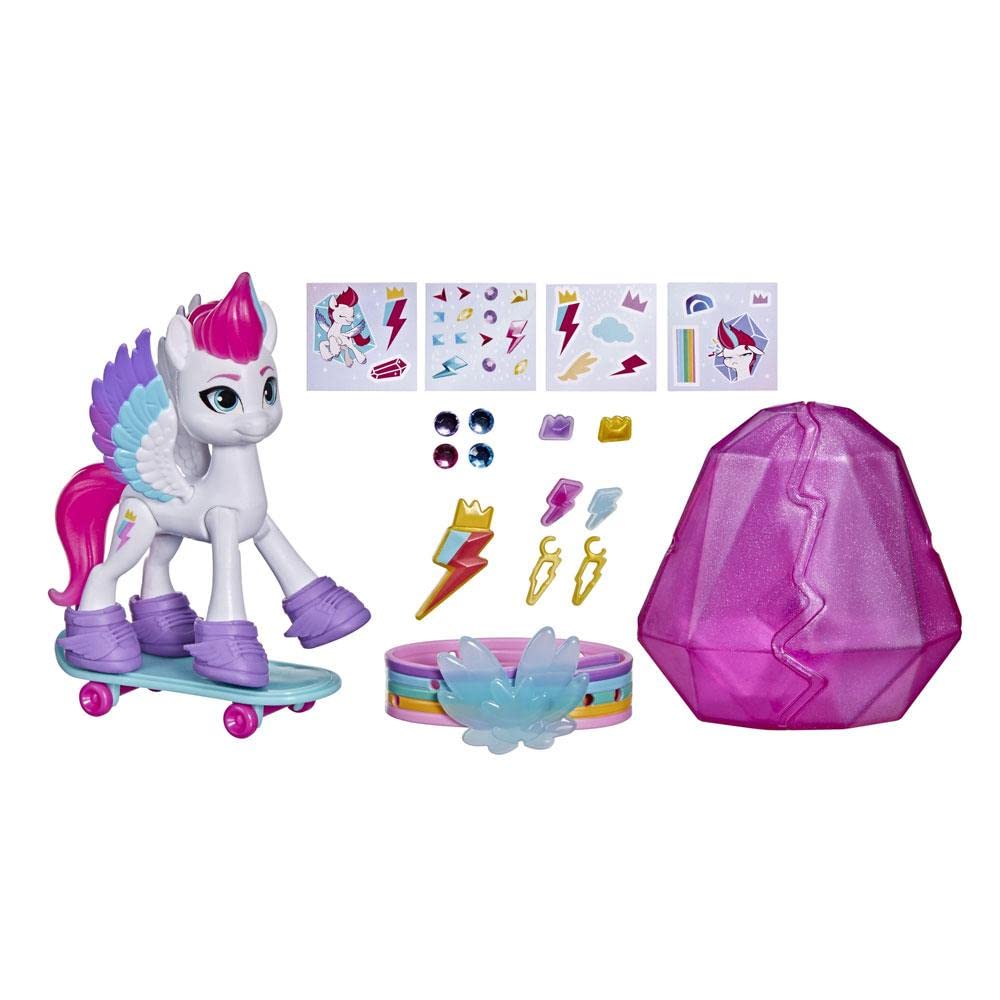 My Little PonyA New Generation Movie.Crystal Adventure Zipp Storm. 3 Inch White Pony Toy With Surprise Accessories, Friendship Bracelet, Multicolour, F2452