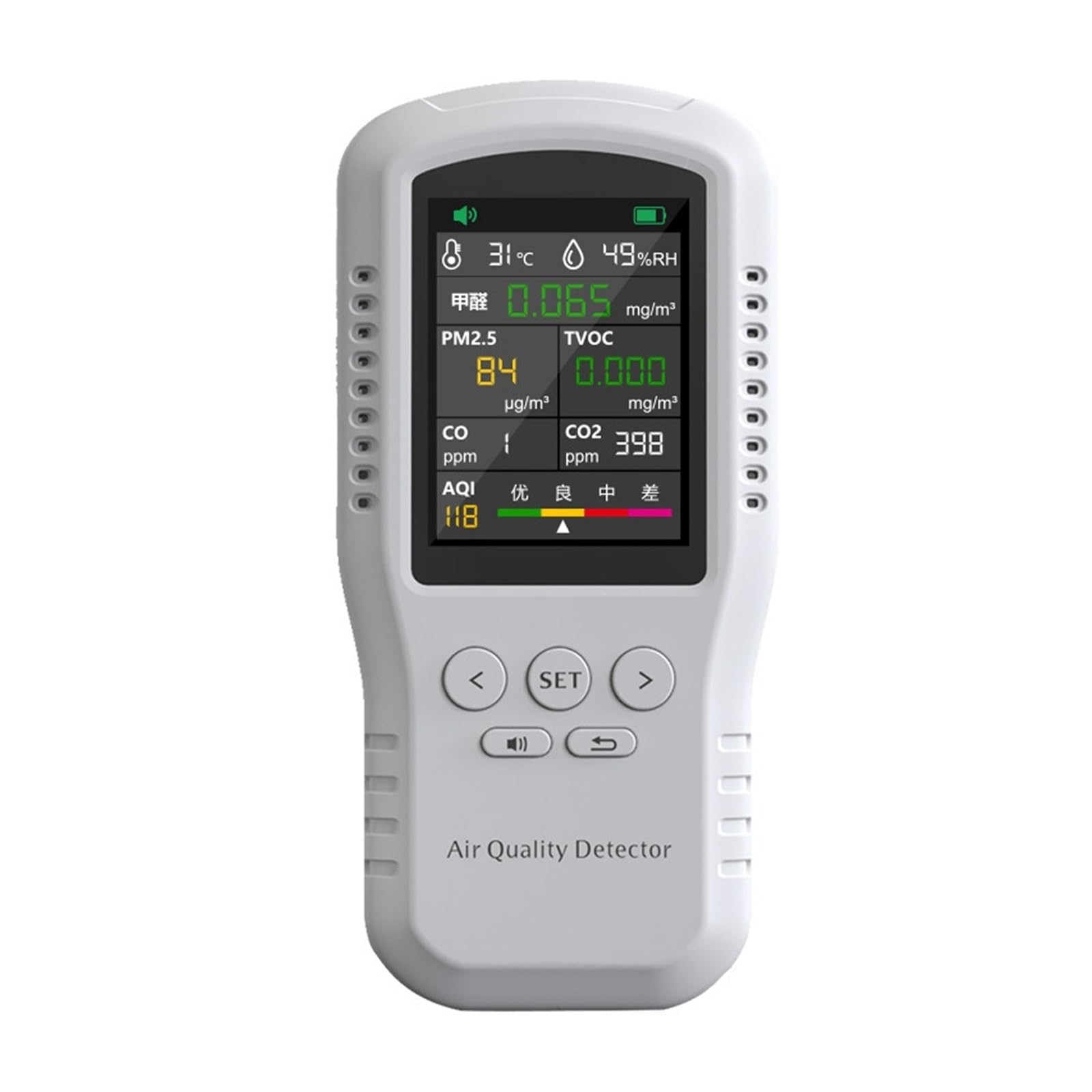 OKOKOZ8 In 1 Air Quality Detector CO2 CO PM2.5 HCHO TVOC Temperature Humidity Monitor High Precision Multifunction Air Quality Tester Wide Range Of Detection