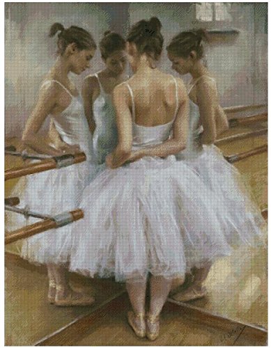 Ballet Room Egyptian Cotton Thread Counted Cross Stitch Kit 300392stitch 14ct,6482cm Ballet Cross Stitch Kits