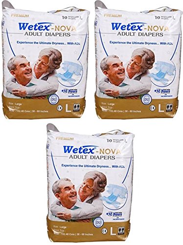 WETEX Nova Premium Adult Diaper 10pcs-(Large- Pack of 3-101-139 cm) (3)