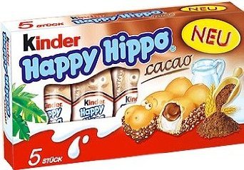 Kinder"Happy Hippo" Cocoa Cream Biscuits : Pack of 5 Biscuits (Pack of 3)