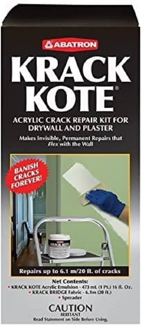 AbatronKrack Kote - Drywall and Plaster Repair Kit with Acrylic Emulsion and Polyester Mesh - Drywall Patch Kit for Cracks in Indoor Surfaces