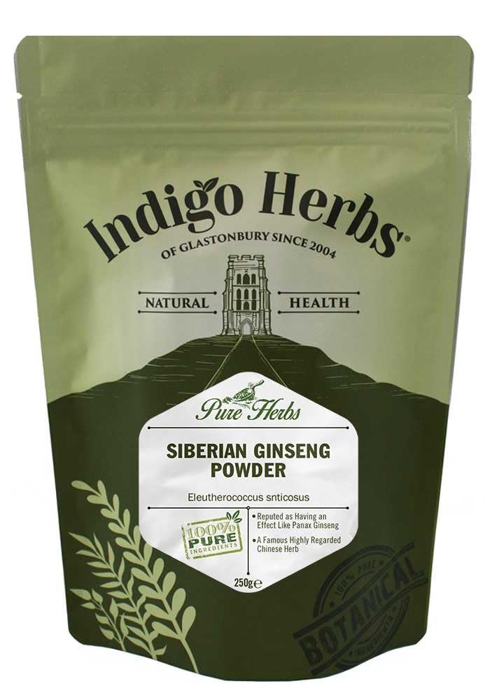 Indigo Herbs Siberian Ginseng Root Powder 250g | Eleutherococcus senticosus | Vegan | GMO Free