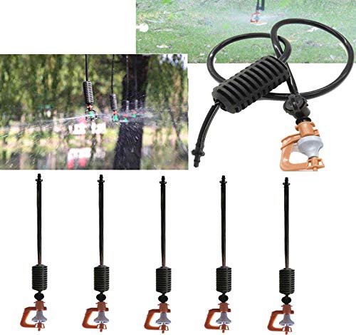 Diy Crafts Automatic Watering Rotary Sprinklers Hanging Rotating Microsprinkler Rotor Jet Nozzle Spray Greenhouse (18 Pcs Rotary Sprinklers Hanging Kit, Included Pipe + Faucet Connector + Accessories)