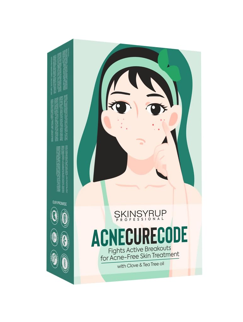 SKINSYRUP PROFESSIONAL ACNE CURE CODE with clove & tea tree oil fights active breakouts for acne-free skin treatment