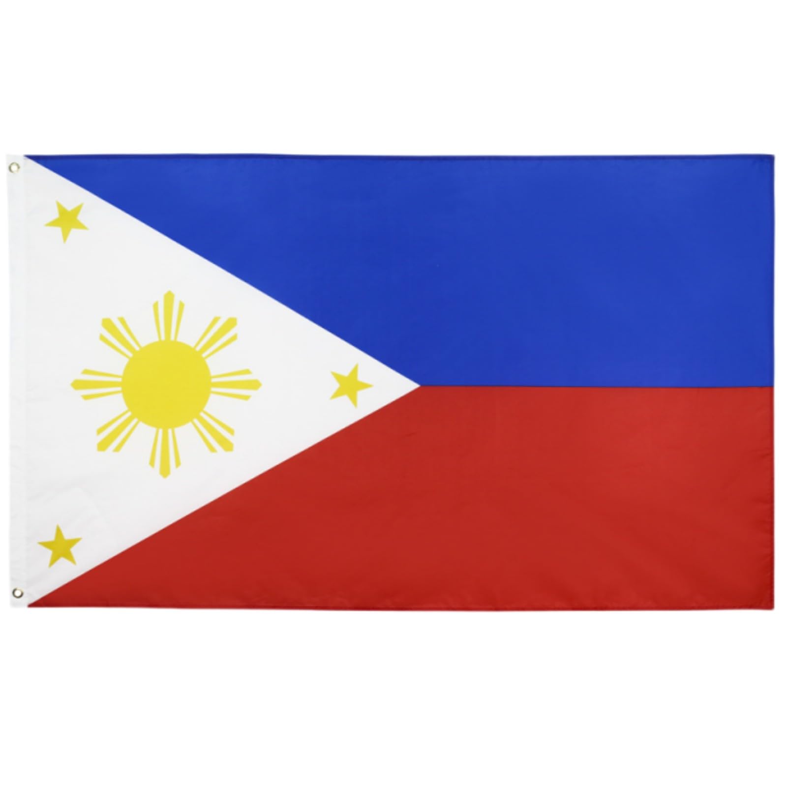 Philippines Flag Large 3x5 Feet with 2 Brass Grommets Filipino Philippine National For Party Festival Celebration Sport Activities Garden Home Indoor Outdoor Decoration - Polyester 150 x 90