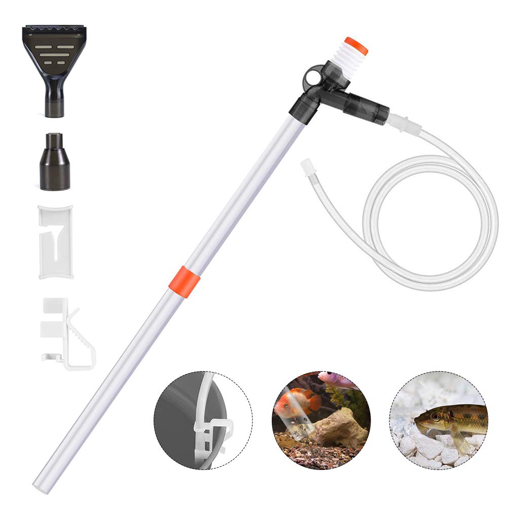 Aquarium Gravel Cleaner Fish Tank Vacuum Gravel Cleaner Kit with Air-Pressing Button for Water Changing, Sand Washing, Absorption of Feces