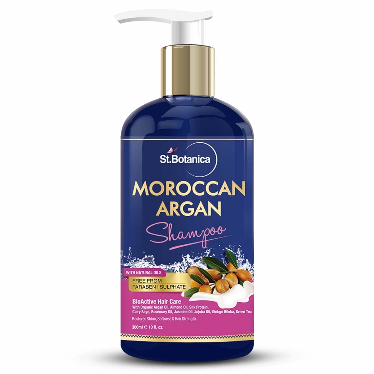 Moroccan Argan Hair Shampoo, 300ml with Moroccan Argan Oil to Nourish Dull & Dry Hair | No Parabens & Sulphates | Vegan & Cruelty Free