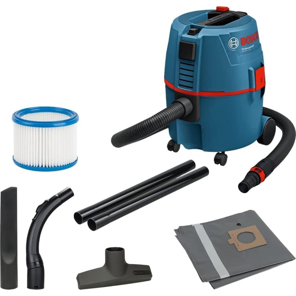 Bosch ProfessionalGAS 20 L SFC wet/dry dust extractor (incl. coarse dirt nozzle, crevice nozzle, dust extr. dust bag, 1x flat filter, suction reg. control, universal adapter, 2x suc. tube, uni. hose)