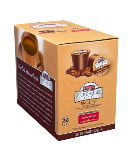 Grove Square CoffeeMedium Roast, Single Serve Coffee Cup for Keurig K-Cup Brewers 24-Count (Instant Coffee)