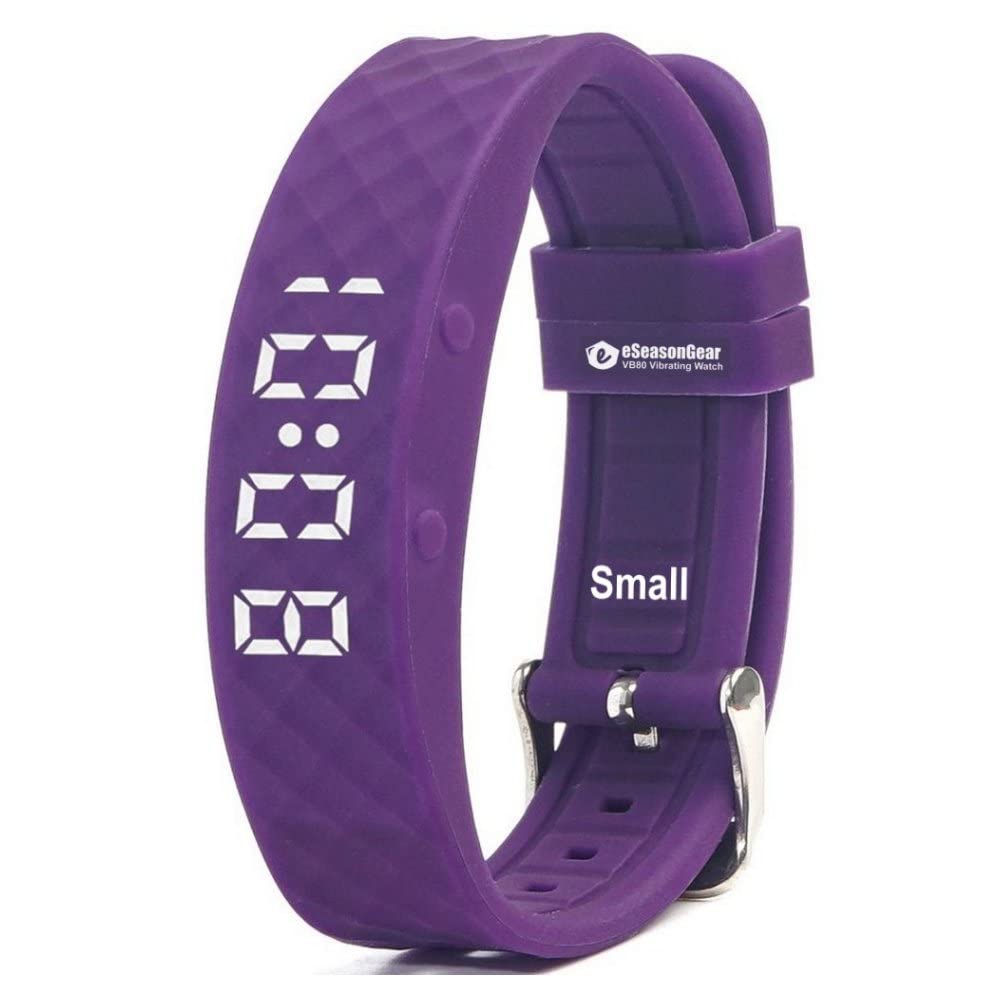 eSeasonGeareSeasonGear VB80 8 Alarm Vibrating Watch - Small 4.5-7.5in/11-19cm, Large 6.5-8.5in/16-21cm (Purple)